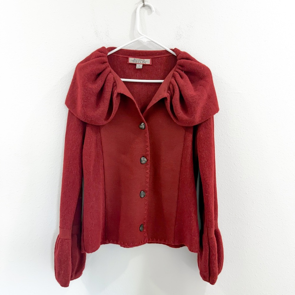 Beyond Threads Alpaca Wool Whimsical Boho Retro Fairy Cardigan Jacket M